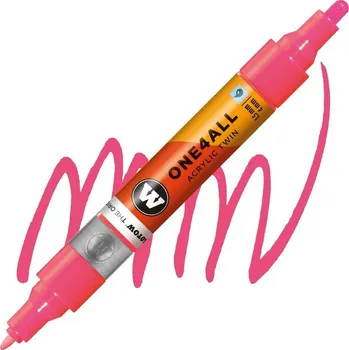 Akrylová fixa MOLOTOW One4All Twin 1,5-4mm, neon red fluo
