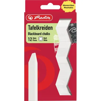 Herlitz Křídy školní bílé 12 ks, hranaté, bílé