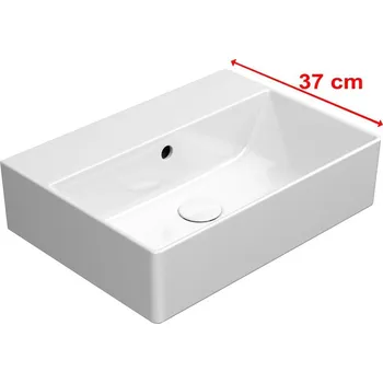 Umyvadlo GSI KUBE X keramické umyvadlo 50x37cm, broušená spodní hrana, bez otvoru, bílá ExtraGlaze, 94479011
