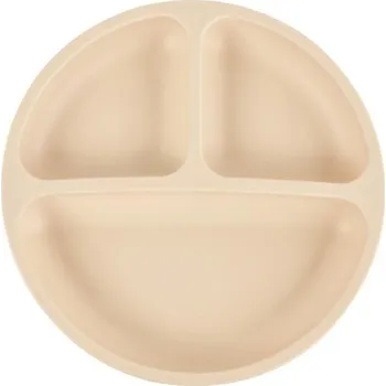 Silikonový talíř pro děti Smile - barva béžová