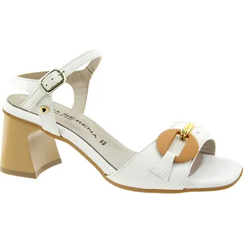 Dámské sandále DONNA SERENA Dámské kožené bílé sandálky 5P5114DP-CUOIO-255 Velikost 41
