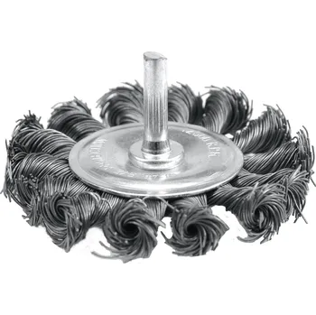 Příslušenství k brusce Vorel | Kartáč drátěný boční s nástavcem do vrtačky 75 mm pletený TO-06993