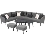 Doppler MELIA LIKA-TEX® šedá - luxusní zahradní sestava, kov + sklo + textil