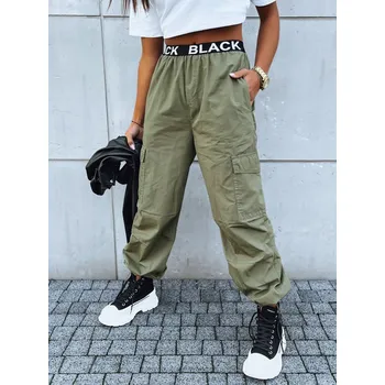 Dámské kalhoty Značkové padákové kalhoty DAVOS - Zelené M Barva: Zelená, Velikost: M