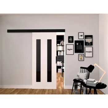 Interiérové dveře Nábytek PEGAS s.r.o. Posuvné dveře STANDART MIX H100, Bílá/Černá