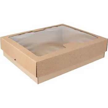 Jednorázové nádobí Think`n green Box o oknem 355/300/90mm 10ks