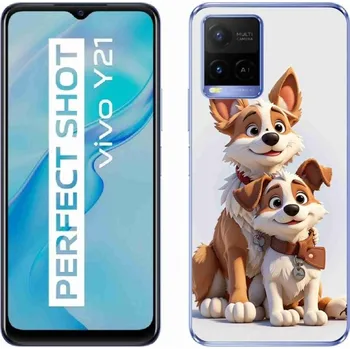 Pouzdro na mobilní telefon Gelový kryt mmCase na Vivo Y21/Y21s/Y33s - kreslení psi