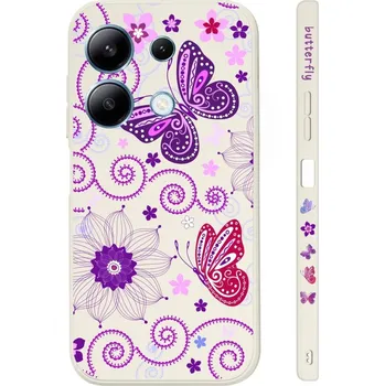 Pouzdro na mobilní telefon Kryt Design Xiaomi Redmi Note 13 Fialoví motýlci (obal neboli pouzdro na Xiaomi Redmi Note 13)