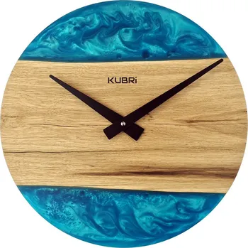 Hodiny KUBRi 0180 - Luxusní dubové hodiny s doplňky z epoxidu