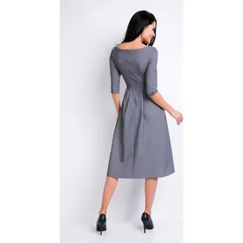 Dámské šaty Dámské šaty A159, 3/4 rukáv, midi A159 Barva: Šedá, Velikost: L