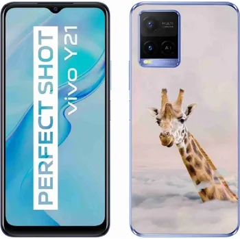 Pouzdro na mobilní telefon Gelový kryt mmCase na Vivo Y21/Y21s/Y33s - žirafa v oblacích