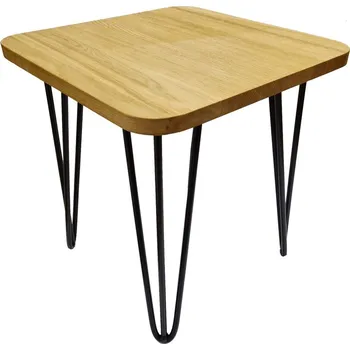 Hodiny KUBRi 0503 - luxusní dubový konferneční stolek s kovovými nohami