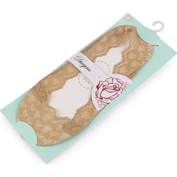 Dámské ponožky Dámské / dívčí ponožky do tenisek / balerín krajkové s protiskluzem, barva 3 béžová