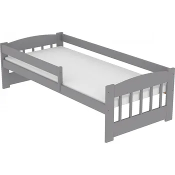 Dětská postel Postel Edík z masivu borovice 180/80 cm - ŠEDÁ + rošt ZDARMA