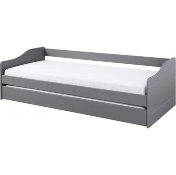 Postel Válenda z masivu 90x200cm s přistýlkou Tulip - šedá