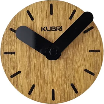 Hodiny KUBRi 0013F - miniaturní dubové hodiny české výroby s tichým chodem