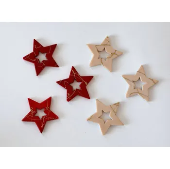 Vánoční dekorace Hvězda plastová 4,8 cm červená