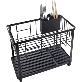 Odkapávač na nádobí Černý kovový odkapávač Yamazaki Tower 41 x 33 cm