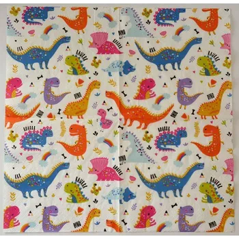 Papírový ubrousek Ubrousek na decoupage - Pro děti - Dinosauři