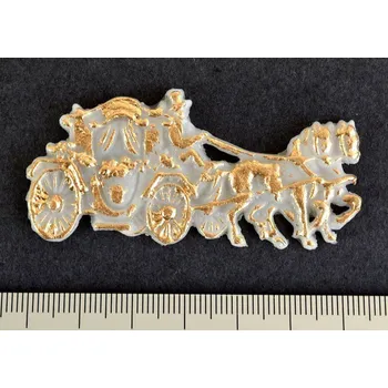 Svatební dekorace Vosková ozdoba - Svatební kočár - 1 ks bílý