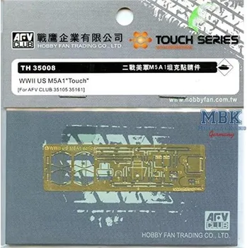 Plastikový model AFV Club 1/35 WWII US M5A1 etching parts f. light guard & detail up