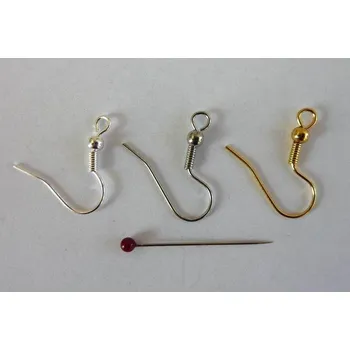 Materiál na výrobu šperku Náušnicový háček (afroháček) se spirálkou a kuličkou chirurgická ocel