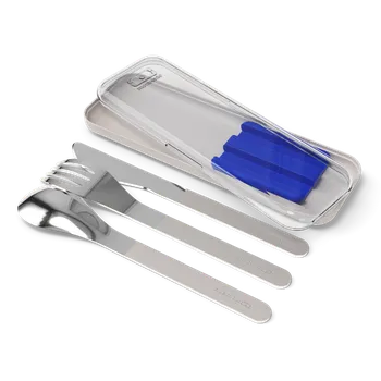 MonBento, Nerezová sada příborů Slim Box Blue | modrá