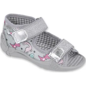 242P105 18 - dívčí sandálky Befado stříbrné, dino Velikost: 22