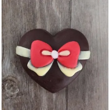 Silikonová forma - Srdce s mašlí 62 x 55 x 30 mm