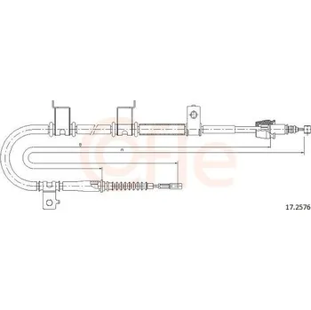 Lanko parkovací brzdy Tažné lanko, parkovací brzda COFLE 17.2576