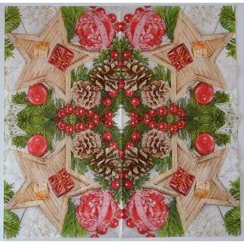 Papírový ubrousek VLmais Ubrousek na decoupage - Zima a Vánoce - Vánoční výzdoba 33 x 33 cm