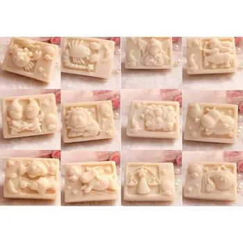 Silikonová forma - mýdlo znamení zvěrokruhu 12 motivů BERAN 75 x 55 x 30 mm