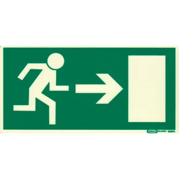 Únikový východ vpravo (FL plast 210x105 mm)