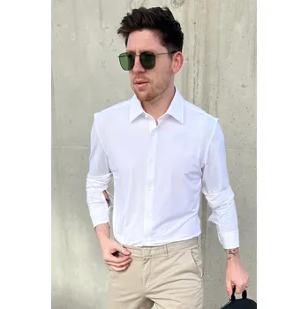 Pánská košile Pánská košile BOSS Black 50490393 bílá Velikost: 46