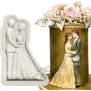 Silikonová forma - ozdoba Novomanželé 80 x 130 x 10 mm