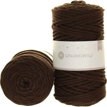 Příze Sznurkowo Bavlněná šňůra 3mm tmavě hnědá