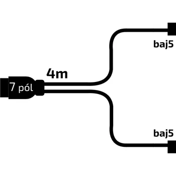 Příslušenství pro přívěs Kabeláž 4 m/7-pól. zástrčka, bez předních vývodů, baj5, Jokon