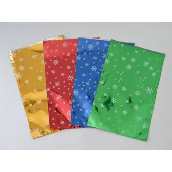 Dárková taška Vánoční celofánové sáčky s potiskem 15 x 25 cm ZLATÝ