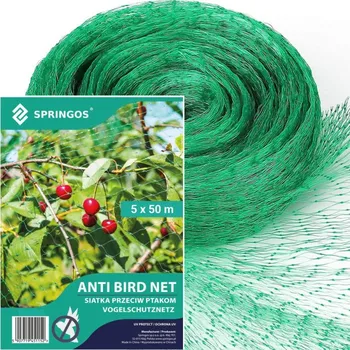 Springos Síť proti ptákům 35 x 35 mm zelená, 5 x 50 m