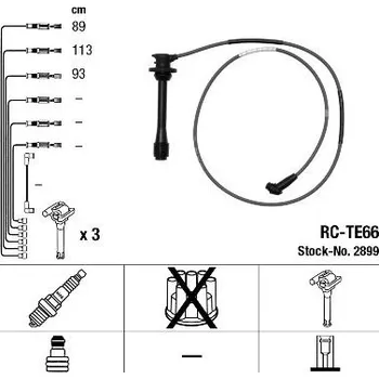 Zapalovací kabel Sada kabelů pro zapalování NGK RC-TE66