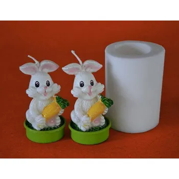 Forma na odlévání Silikonová forma čajovka - Zajíc s mrkví