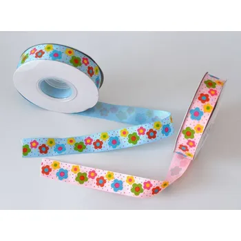 Stuha Stuha rypsová metráž - KVĚTINY MODRÉ