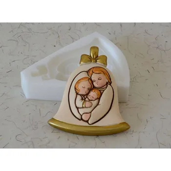 Silikonová forma - Zvoneček svatá rodina reliéf 73 x 88 x 13 mm