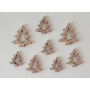 Dřevěné výseky - STROMKY mix velikostí METALICKÉ