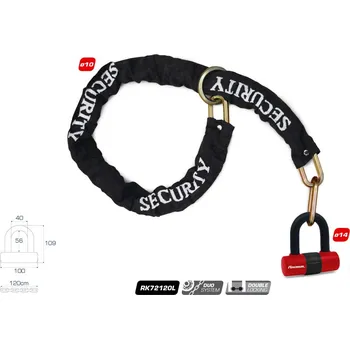 Zabezpečení motocyklu Zámek Radikal RK72120L 120cm