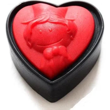 Silikonová forma - Srdíčko ženich 58 x 53 x 30 mm