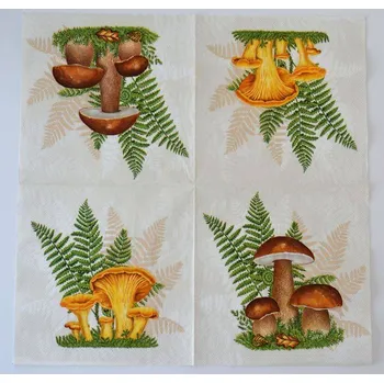Papírový ubrousek Ubrousek na decoupage - Les a listy - Hřiby