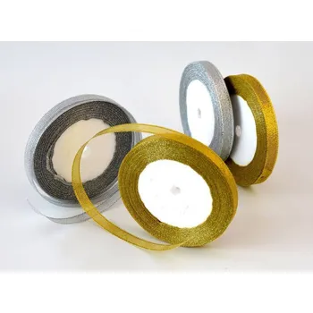 Stuha Brokátová stuha 1,2 cm na vánoční a jiné dekorace ZLATÁ