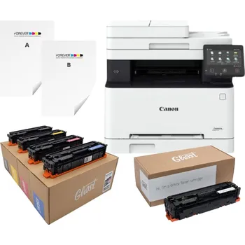 Tiskárna Canon i-SENSYS MF655Cdw A4 + sada tonerů Ghost (white + CMYK) + papíry Forever A + B