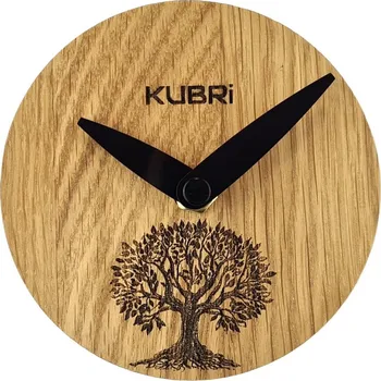 Hodiny KUBRi 0013B - Strom života na miniaturních dubových hodinách